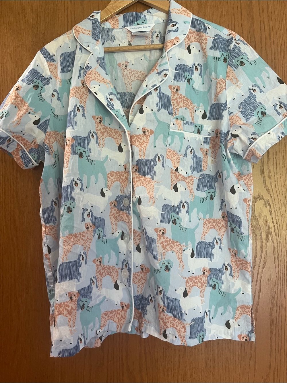 The Company Store Pajama Top - Short-Sleeved Dog Pattern